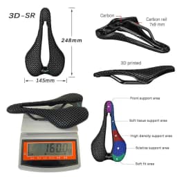 Elitaone 3D Printed Carbon Saddle 245x145mm Ultralight 160g Cycling Seat Triathlon Road MTB Mountain Gravel Bike Accessories