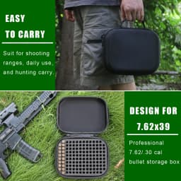 .30/7.62mm Ammunition Organizer 136 Rounds Ammo Storage Box Rifle Cartridge Storage Container Bullet Holder for Hunting Shooting