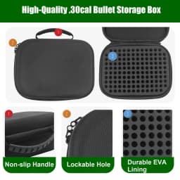 .30/7.62mm Ammunition Organizer 136 Rounds Ammo Storage Box Rifle Cartridge Storage Container Bullet Holder for Hunting Shooting