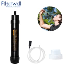 Filterwell Personal Mini Water Purifier Filter Straw Portable Survival Gear for Backpack Outdoor Hiking Camping Travel Drinking