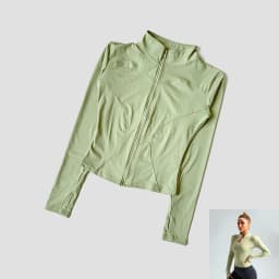 Women Slim Yoga Clothes Quick Dry Zipper Cardigan Stand Up Collar Jacket Outdoor Long Sleeved Running Fitness Sports Top