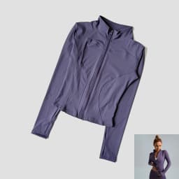 Women Slim Yoga Clothes Quick Dry Zipper Cardigan Stand Up Collar Jacket Outdoor Long Sleeved Running Fitness Sports Top