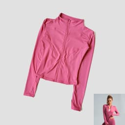 Women Slim Yoga Clothes Quick Dry Zipper Cardigan Stand Up Collar Jacket Outdoor Long Sleeved Running Fitness Sports Top