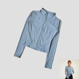 Women Slim Yoga Clothes Quick Dry Zipper Cardigan Stand Up Collar Jacket Outdoor Long Sleeved Running Fitness Sports Top