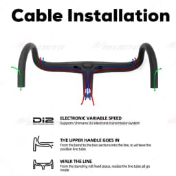 ALANERA RS T1000 Carbon Integrated Road Handlebar with Computer Mount, Internal Cable Routing, 28.6mm Steerer & Spacers