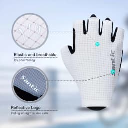 Santic 2025 New Pro Half Finger Cycling Gloves Shockproof Road Bike Mittens Outdoor Breathable Bicycle Sport Fitness Gloves