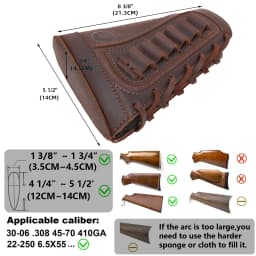 Right Hand Leather Buttstock Canvas Ammo Cartridge Holder Cheek Rest Pad Gun Stock Cover For .308 .45-70 .30-06 .30-30 .22LR