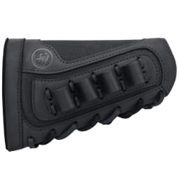 Right Hand Leather Buttstock Canvas Ammo Cartridge Holder Cheek Rest Pad Gun Stock Cover For .308 .45-70 .30-06 .30-30 .22LR