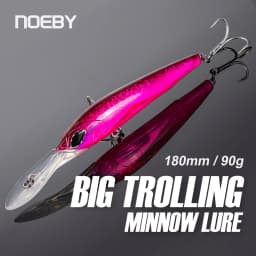 Noeby 180mm,90g Trolling Minnow Fishing Lure, Floating Wobbler, Big Game, Artificial Hard Bait for Sea GT Tuna Fishing Lure
