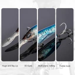 Noeby 180mm,90g Trolling Minnow Fishing Lure, Floating Wobbler, Big Game, Artificial Hard Bait for Sea GT Tuna Fishing Lure