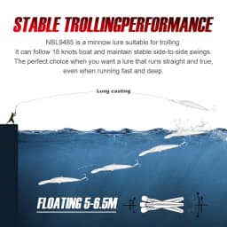 Noeby 180mm,90g Trolling Minnow Fishing Lure, Floating Wobbler, Big Game, Artificial Hard Bait for Sea GT Tuna Fishing Lure