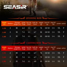 Seasir Black Arrow Spining Baitcasting Fishing Rod Carbon Fiber FUJI O 1.5-1.8m BFS Lure Weight 0.8-10g UL Ultralight Micro Fish