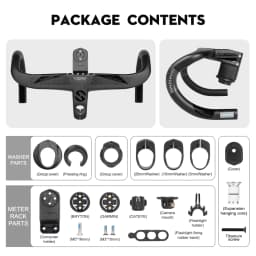 TOSEEK Bicycle Handlebar Drop Bar T800 Road Carbon Handlebar Integrated Road Handlebar Bent Bar Internal Cable Routing Bike Par