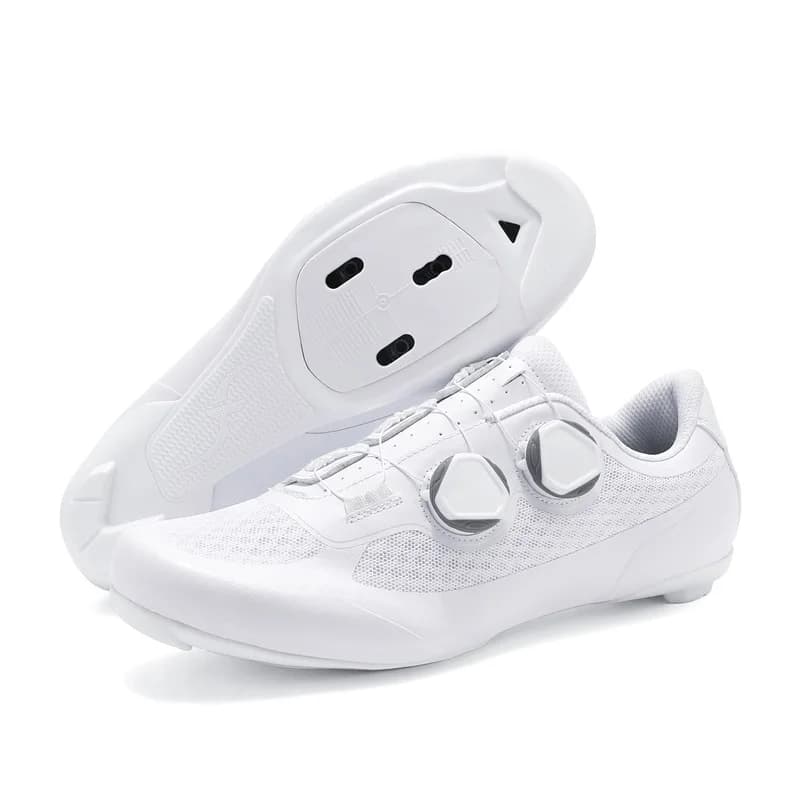 Speed Cycling Sneaker Men's Road Cycling Shoes Cleat Shoes Spd Shoes Cycling Flat Pedal Shoes Man Bike Outdoor Footwear White