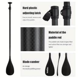 KOETSU Fiberglass-Carbon Hybrid Adjustable Paddle Ideal for SUP, Inflatable Paddleboards, Surfing & Kayaking