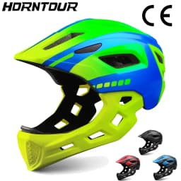 Horntour Children's Bike Helmet Full Face Removable Ultra Light Breathable Children's Outdoor Skate Roller Skate Cycling Helmet