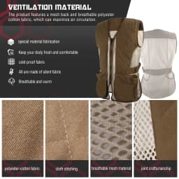 GUGULUZA Outdoor Hunting Vest Multi-Pocket Tactical Vests Breathable Mesh Security Training Jacket for Hunting Fishing Hiking