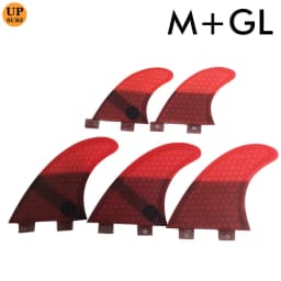 UPSURF FCS Fins M+GL 5pcs Honeycomb Surfboard Fins High Performance Surf Fins Multicolors Surfing 5 Fins Free Match