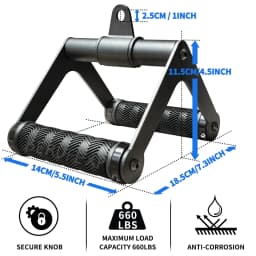 Berufexp Double D Handle 360 Rotataing Cable Machine Attachments Soft Rubber Cable Row Attachment for Cable Machine