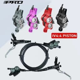 IIIPRO Ultralight Mountain Bike 4 Piston Hydraulic Disc Brake Set 850mm/1550mm CNC Oil Pressure High-quality Brake Handle