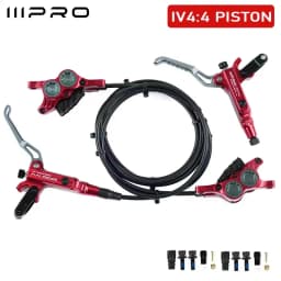 IIIPRO Ultralight Mountain Bike 4 Piston Hydraulic Disc Brake Set 850mm/1550mm CNC Oil Pressure High-quality Brake Handle