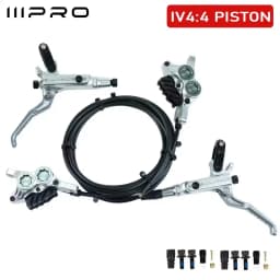 IIIPRO Ultralight Mountain Bike 4 Piston Hydraulic Disc Brake Set 850mm/1550mm CNC Oil Pressure High-quality Brake Handle