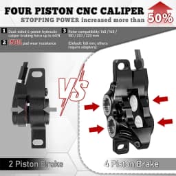 IIIPRO Ultralight Mountain Bike 4 Piston Hydraulic Disc Brake Set 850mm/1550mm CNC Oil Pressure High-quality Brake Handle