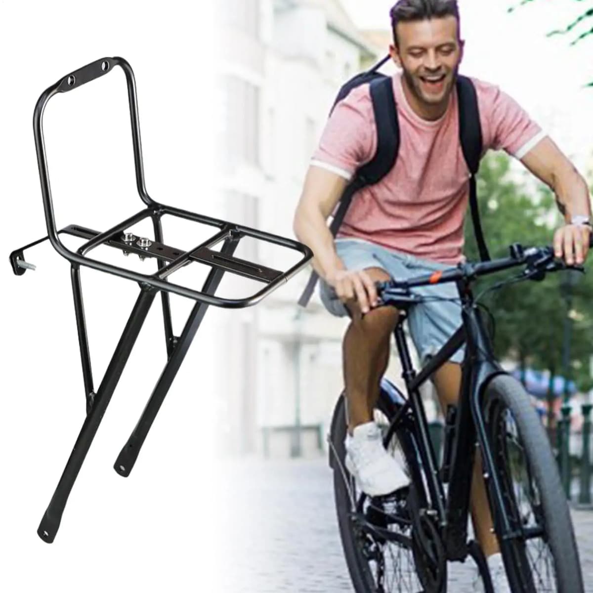 Bike Front Rack Mountain Bike Rack Basket Holder For Travel Transport Dirt Cycling Long-Distance Travel Bag Cruiser Daily