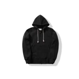 OKONKWO Heavyweight 500g Looped Bottom Solid Color Men's Women's Hooded Sweatshirt Zipper Hoodie Outdoor Travel Sports Cardigan