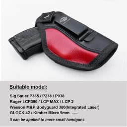 POLE.CRAFT IWB/OWB Holsters for Small Pistols: Ruger LCP 380, LCP MAX, LCP II - Sig Sauer P365 P238 - Walther PPK 380, CCP