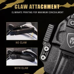 Fit Smith & Wesson M&P Shield/Shield plus 9mm /.40/M2.0-3.1,IWB Kydex Holster,Claw&Optic Cut,Right Hand,Adjustable,Click Sound