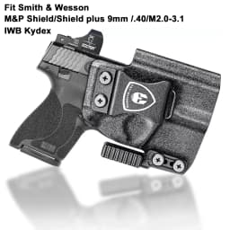 Fit Smith & Wesson M&P Shield/Shield plus 9mm /.40/M2.0-3.1,IWB Kydex Holster,Claw&Optic Cut,Right Hand,Adjustable,Click Sound