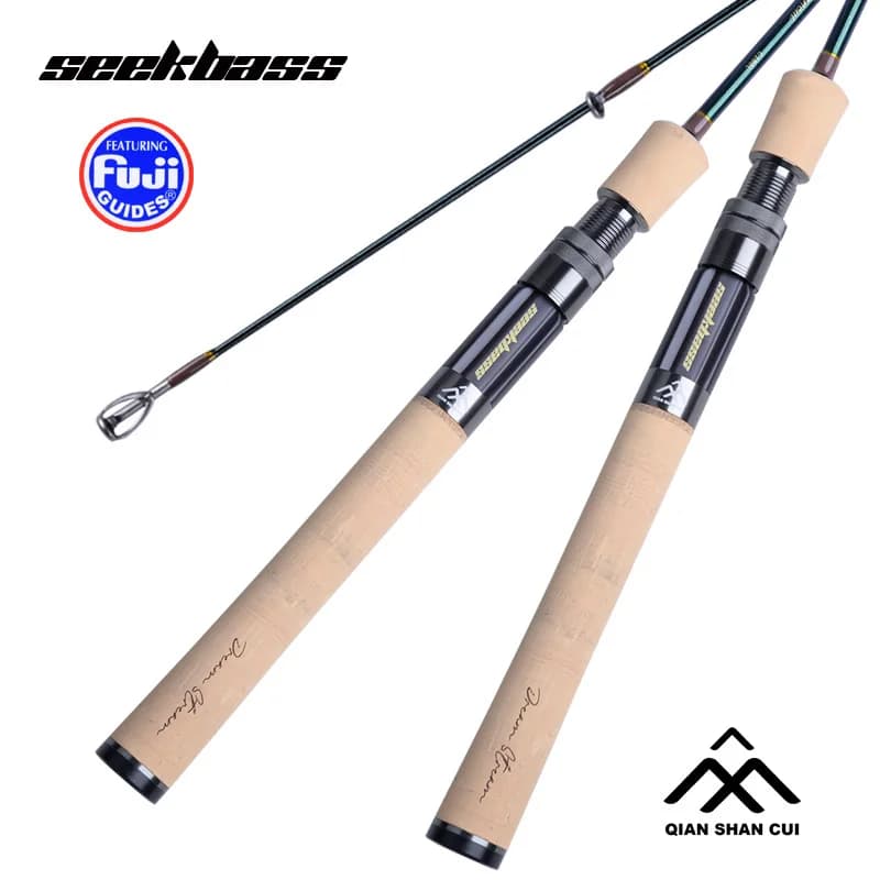 Seekbass Light Spinning Casting Trout Carbon Rod 2 Sections MF Action UL L Power FUJI SIC Guide Fishing Rod