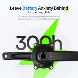GEOID PM500 Bike Power Meter 4-Bolt 110 BCD 24mm Spindle Cadence Bicycle Crankarm for Shimano ±1.5% Accuracy 300h Battery Life