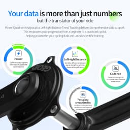 GEOID PM500 Bike Power Meter 4-Bolt 110 BCD 24mm Spindle Cadence Bicycle Crankarm for Shimano ±1.5% Accuracy 300h Battery Life