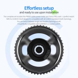 GEOID PM500 Bike Power Meter 4-Bolt 110 BCD 24mm Spindle Cadence Bicycle Crankarm for Shimano ±1.5% Accuracy 300h Battery Life