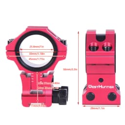 WESTHUNTER Adjustable Profile Raise Dovetail Mounts Precision 11mm Rails CNC 30mm/25.4mm High Profile Hunting Rifle Scope Rings