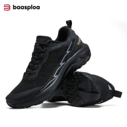 Baasploa Men Hiking Shoes Outdoor Lightweight Mesh Lace up Sneakers Male Casual Breathable Non-Slip Wear Resistant Walking Shoes