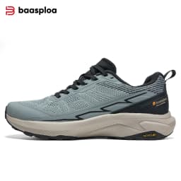 Baasploa Men Hiking Shoes Outdoor Lightweight Mesh Lace up Sneakers Male Casual Breathable Non-Slip Wear Resistant Walking Shoes