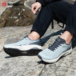 Baasploa Men Hiking Shoes Outdoor Lightweight Mesh Lace up Sneakers Male Casual Breathable Non-Slip Wear Resistant Walking Shoes