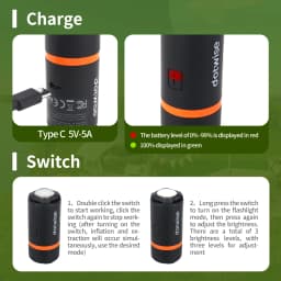 DOTWISE Finger Pump Portable Outdoor Camping Inflatable Bed Sleeping Mat Vacuum Bag Inflatable Pump With Camping Light 5 Nozzles