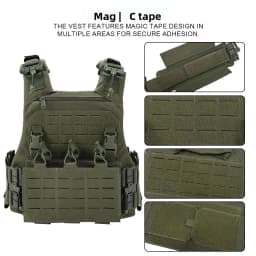 Tactical VCU Vest Lightweight Laser Cut Plate Quick Release Buckle Gear Hunting Plate Carrier With 556 762 Magazine Pouch