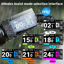 BAFANG Display C080 Bluetooth 1.9" TFT Screen Speedometer & Computer with Type-C Port for For BAFANG Motor CAN Protocol 5PIN
