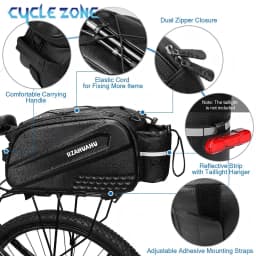 Bike Rear Seat Trunk Bag Waterproof Bicycle Rear Seat Carrier Bags Large Capacity Multiple Pockets Bike Bag Cycling Accessories