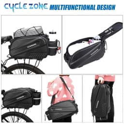 Bike Rear Seat Trunk Bag Waterproof Bicycle Rear Seat Carrier Bags Large Capacity Multiple Pockets Bike Bag Cycling Accessories
