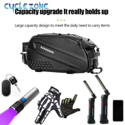 Bike Rear Seat Trunk Bag Waterproof Bicycle Rear Seat Carrier Bags Large Capacity Multiple Pockets Bike Bag Cycling Accessories