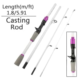 Casting Spinning Fishing Rod 2.1/1.8m UltraLight Trout Jigging Carbon Fiber Rod Pole 4/5 Section with EVA Handle 3-15g Lure WT.