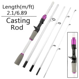 Casting Spinning Fishing Rod 2.1/1.8m UltraLight Trout Jigging Carbon Fiber Rod Pole 4/5 Section with EVA Handle 3-15g Lure WT.