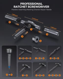 Precision 74in1 magnetic ratchet screwdriver set Detachable T-handle magneticizer Fix furniture, electronics & bicycle Tasks