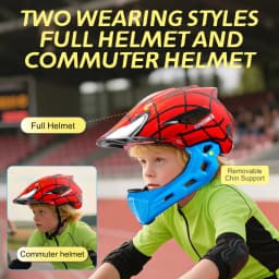 BATFOX Children Full Face Bike Helmet Removable Chin Balance Bike Skateboard Roller Skating Safety Cap Kids Bicycle Cycling Gear